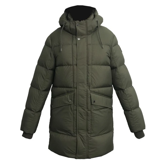Men's Long Puffer Jacket With Hood
